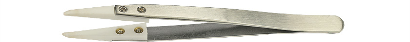 50-014525-Value-Tec 2AS-ZTA-ceramic-tips-tweezers-strong-flat round tips-128mm.jpg Value-Tec 2AS.ZTA ceramic tips tweezers, strong, flat round tips, 128mm